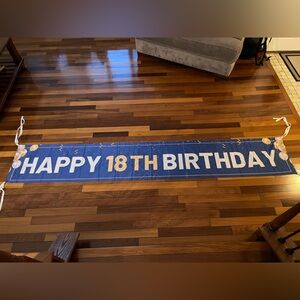 Blue 'Happy 18th Birthday' Banner